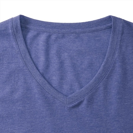 Basic V-hals t-shirt vintage washed denim blauw voor heren