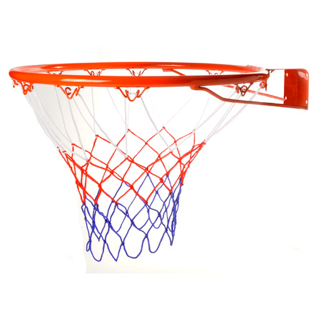 Basketbal ring met net - muurophanging - Dia 46 cm - buiten sporten - metaal/touw