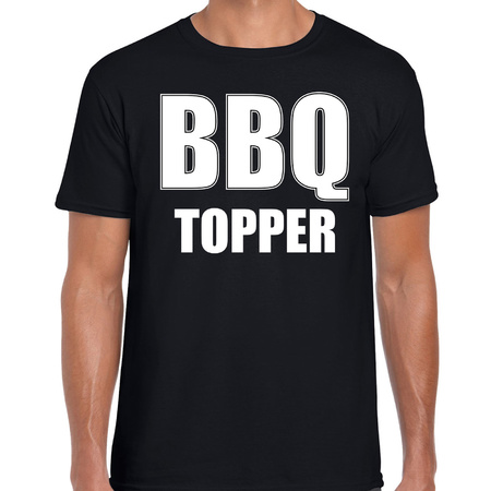 BBQ topper bbq / barbecue cadeau t-shirt zwart voor heren
