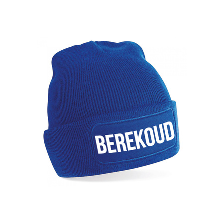 Berekoud muts - unisex - one size - blauw - apres-ski muts