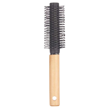Hairbrush Malibu round - with nonslip handle - 24 cm - wood/plastic