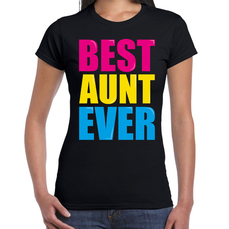 Best aunt ever t-shirt black for women