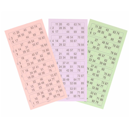 200x Bingokaarten nummers 1-90 inclusief 6x bingostiften