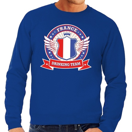 France drinking team sweater blue men