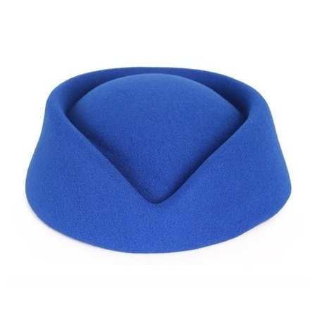 Blauw stewardess hoedje voor dames