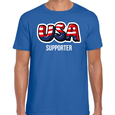 Blue supporter shirt usa supporter for men