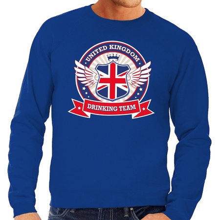 Blauwe Engeland drinking team sweater heren