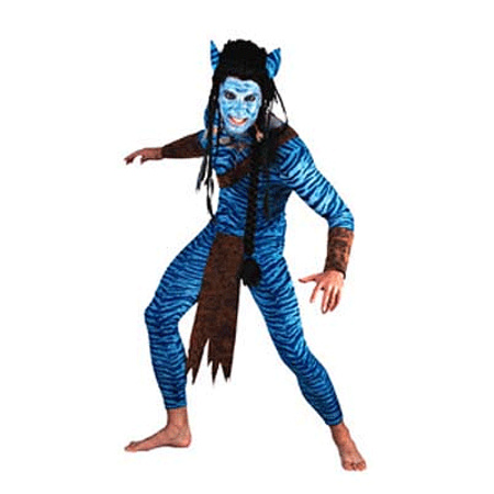 Blauwe jungle strijder kostuum voor heren