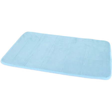 Blauwe sneldrogende badmat 40 x 60 cm rechthoekig