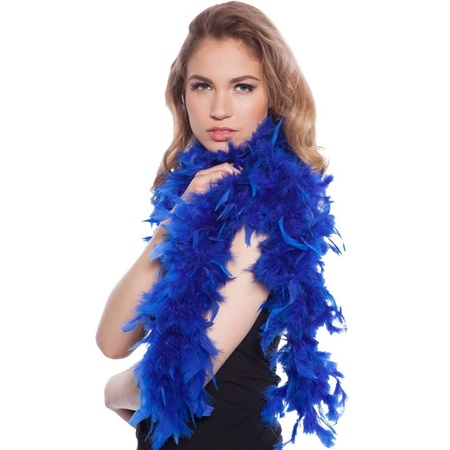 Blue carnaval feather boa 180 cm