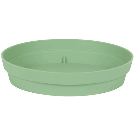 Flowerpot plastic dark green D44 x H53 cm with bowl D35 cm
