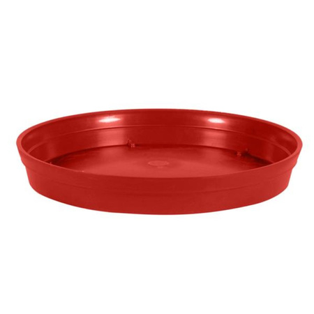 Flowerpot plastic red D40 x H32 cm with bowl D35 cm