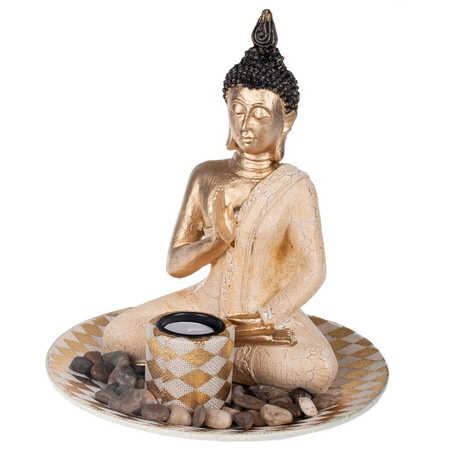 Buddha statue for inside 25 cm with 24x tea lights Cotton Blossom