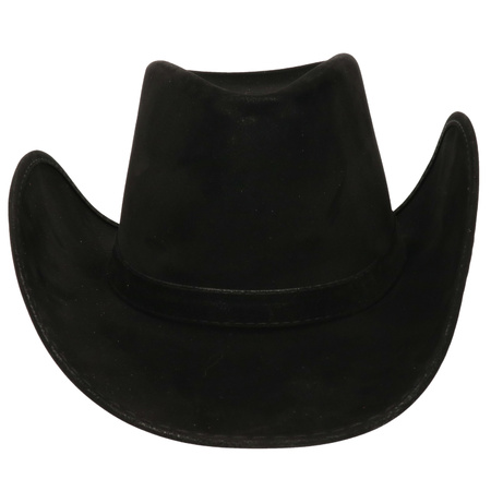 Boland Carnaval verkleed Cowboy hoed Nebraska - zwart - voor volwassenen - Western/explorer thema
