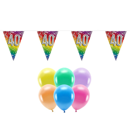 Boland party 40 years birthday decorations set - Balloons and guirlandes