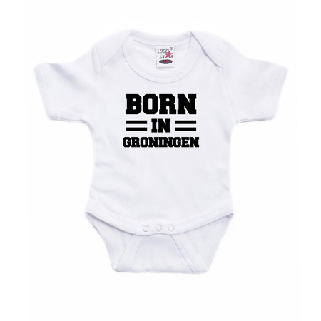 Born in Groningen cadeau baby rompertje wit jongen/meisje