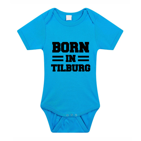 Born in Tilburg cadeau baby rompertje blauw jongens