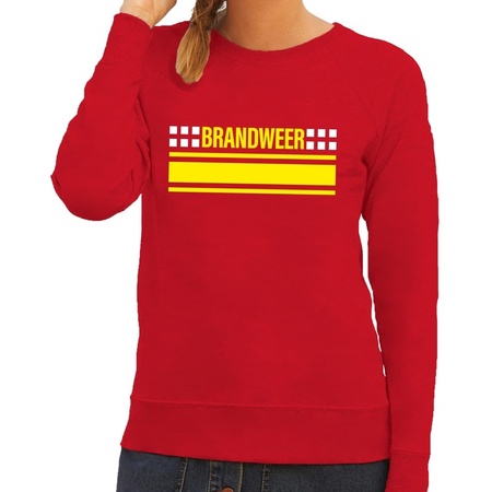 Brandweer logo sweater rood voor dames