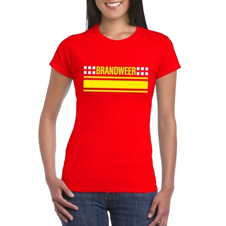Fire fighters logo t-shirt red for women