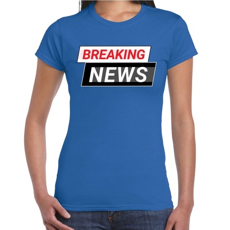 Breaking News t-shirt blauw voor dames