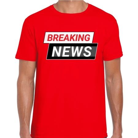 Breaking News t-shirt rood voor heren