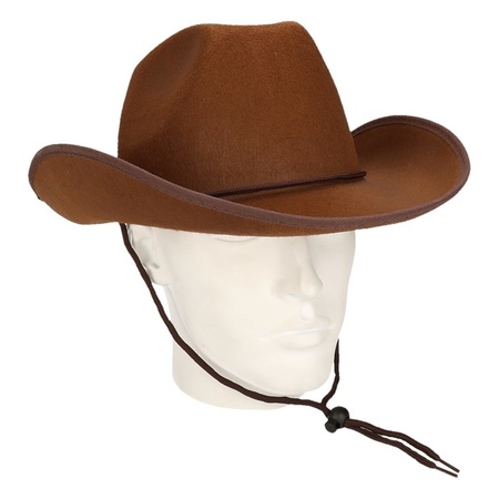 Brown cowboy hat Rodeo felt for adults