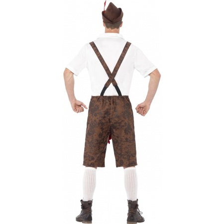 Brown funny Tyrolean lederhose dress up costume/pants for men