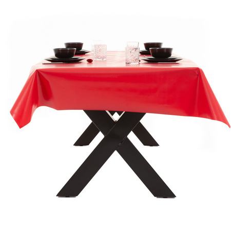 Buiten tafelkleed/tafelzeil rood 140 x 200 cm rechthoekig
