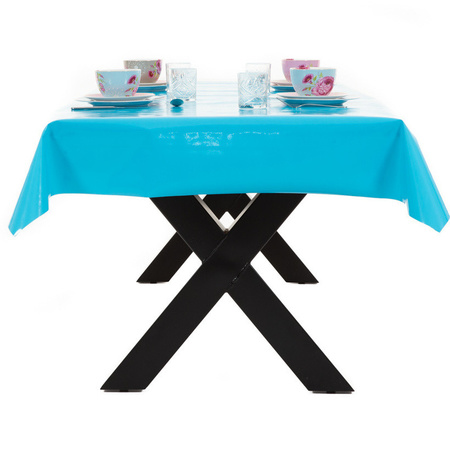 Buiten tafelkleed/tafelzeil turquoise blauw 140 x 250 cm rechthoekig