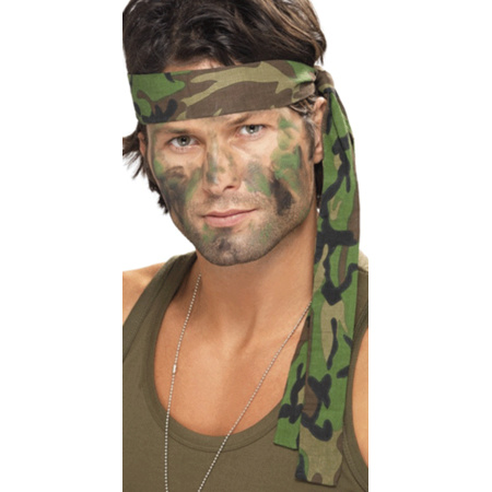 Carnaval soldiers bandana - and camouflage grime and dogtags - for adults