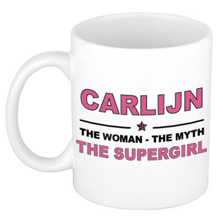 Carlijn The woman, The myth the supergirl cadeau koffie mok / thee beker 300 ml