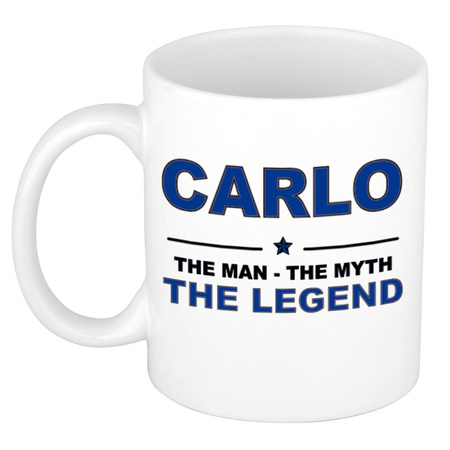 Carlo The man, The myth the legend cadeau koffie mok / thee beker 300 ml