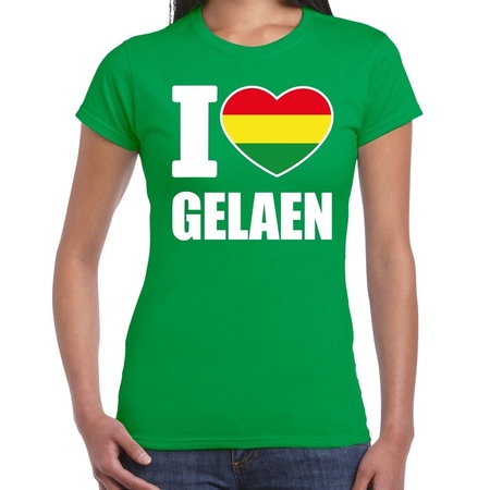 Carnaval I love Gelaen t-shirt groen voor dames