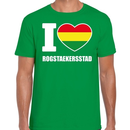 Carnaval I love Rogstaekersstad t-shirt groen voor heren