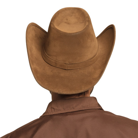 Carnaval verkleed Cowboy hoed Nebraska - bruin - voor volwassenen - Western/explorer thema