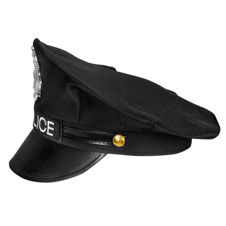 Carnaval verkleed politie agent pet - zwart - pistool 8-shots/zonnebril - heren/dames