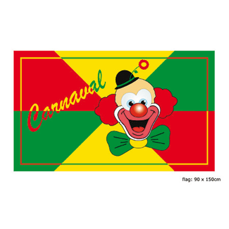 Carnaval versiering pakket - 1x grote vlag en 2x crepe feestslingers