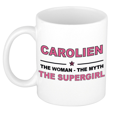Carolien The woman, The myth the supergirl cadeau koffie mok / thee beker 300 ml
