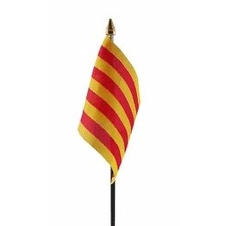 Catalonia table flags - set 2x - 10 x 15 cm - with base
