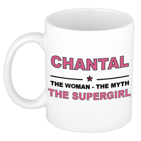 Chantal The woman, The myth the supergirl cadeau koffie mok / thee beker 300 ml