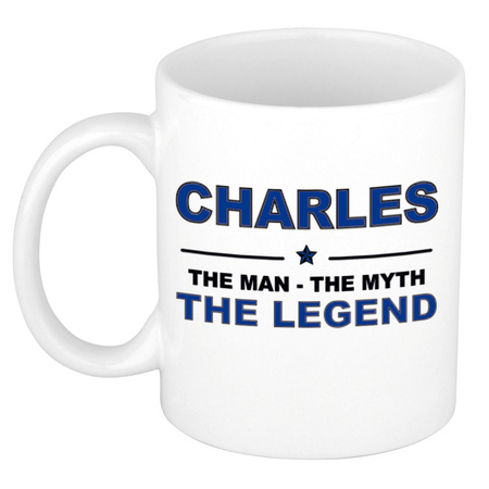 Charles The man, The myth the legend cadeau koffie mok / thee beker 300 ml