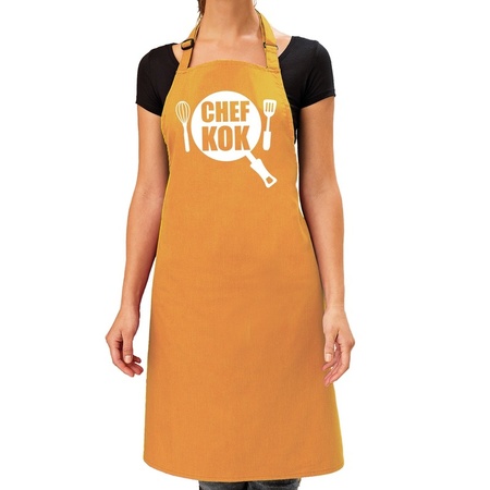 Chef kok apron yellow for women