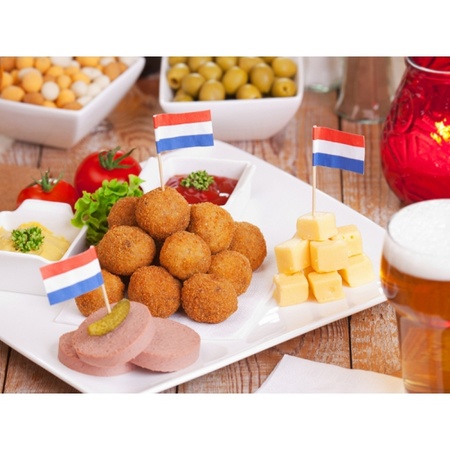 Cocktailprikkers - vlag Nederland - 50x stuks - 7 cm