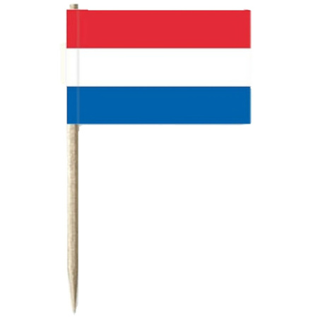 Cocktailprikkers - vlag Nederland - 50x stuks - 7 cm