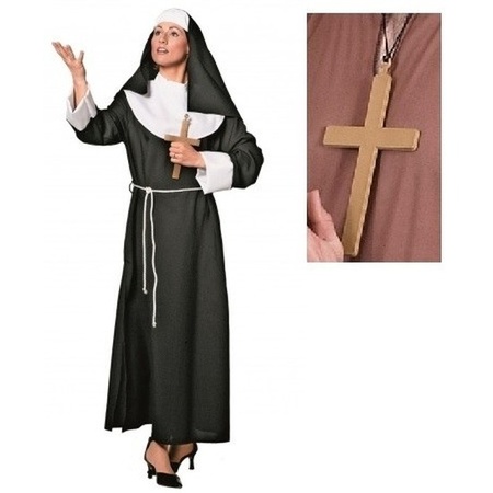 Compleet nonnen kostuum maat 40 voor dames