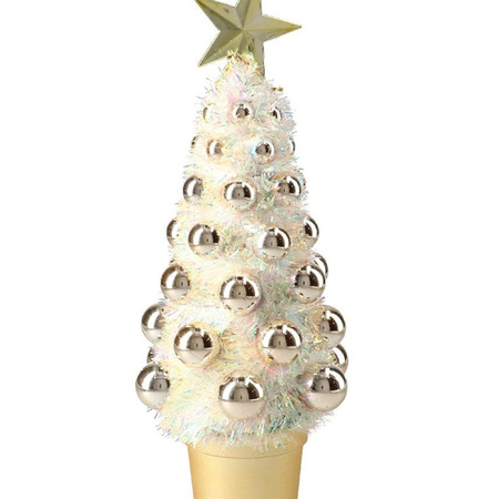 Complete small cristmas tree with baubles gold 29 cm