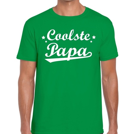 Coolste papa cadeau t-shirt groen voor heren