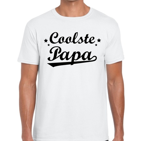 Coolste papa cadeau t-shirt wit voor heren