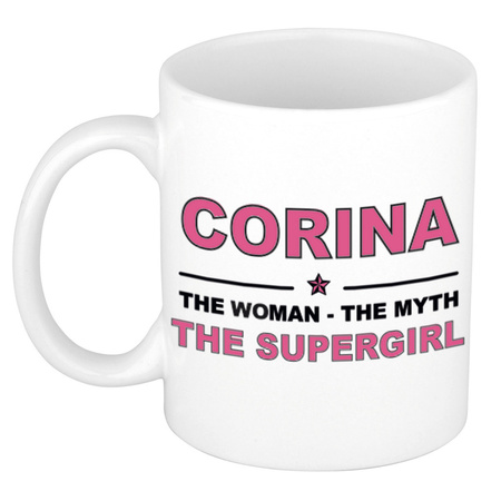 Corina The woman, The myth the supergirl cadeau koffie mok / thee beker 300 ml