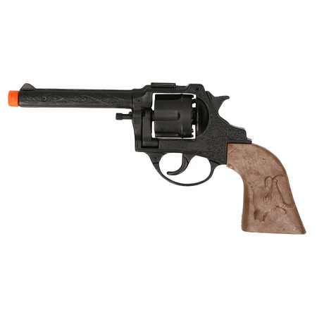 Carnaval toy Cowboy revolver gun - metal - 12 shots rings model - with 288 sound shots